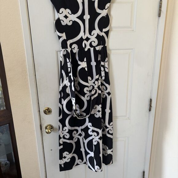 Vintage Malia Honolulu Women Maxi Sundress Black 10 Floral 70s Hawaiian Tropical - Picture 6 of 11